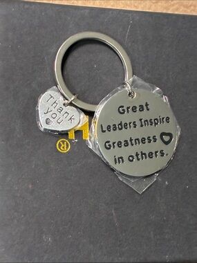 Thank You Keychain - Silver Inspirational Leader Token